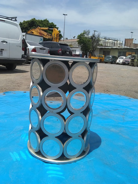 Mueble Mesa Centro Tambor Circular Con Espejo Stein World