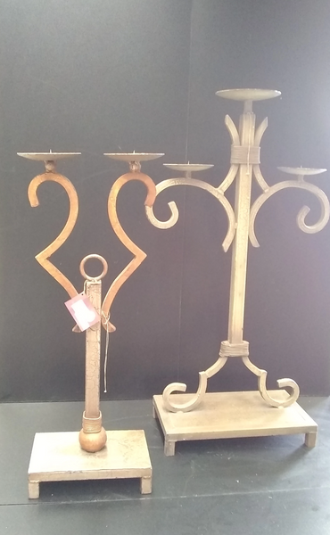Juego De Porta Vela 2 Y 3 Pzas Fierro Forjado Decoración
