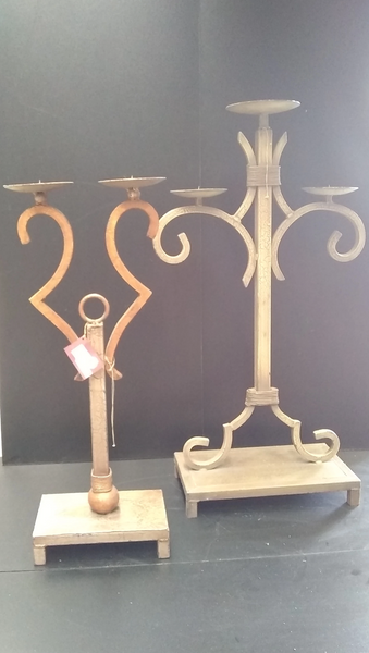Juego De Porta Vela 2 Y 3 Pzas Fierro Forjado Decoración
