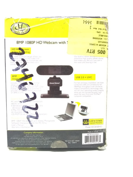 Web cam Gear Head 1080P 8MP Widescreen con microfono doble