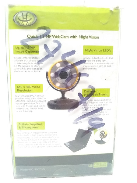Web cam 1.3 MP con visión nocturna Gear Head WC1400YLW