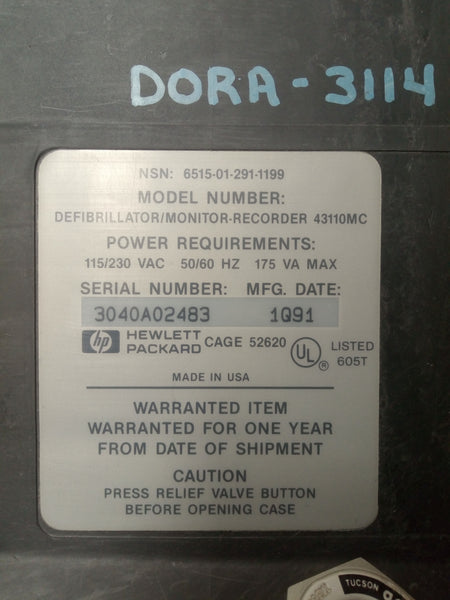 Equipo HP MONITOR RECORDER 43110MC desfibrilador