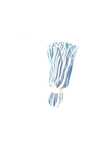 Paquete 100 Piezas Moño 1.5 Hilo Estambre Borla Azul Blanco