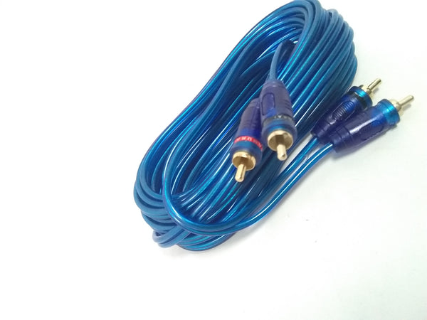 Cable RCA interconexión audio blindado en espiral de 2 canales