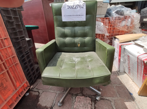 SILLA OFICINA GIRATORIA VERDE VINIPIEL VINTAGE 107 X 65 USADA