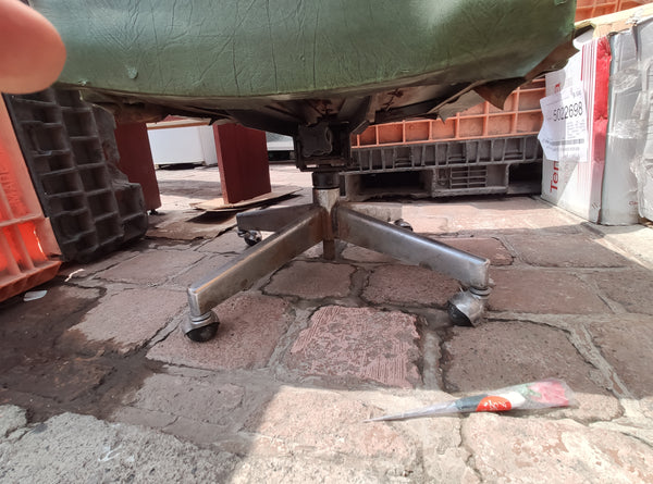 SILLA OFICINA GIRATORIA VERDE VINIPIEL VINTAGE 107 X 65 USADA