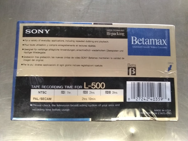 Video cassettes Sony Betamax L-500