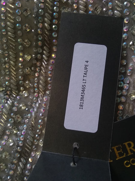 VESTIDO DE FIESTA MARCA TERANI COUTURE TALLA 4 COLOR GRIS