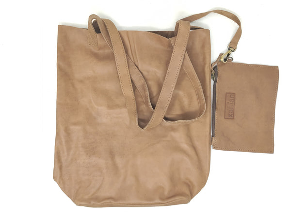 Bolsa De Piel Para Mujer Con Cosmetiquera Casita Xaman