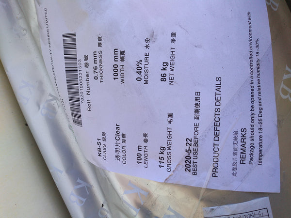 Rollo Película De Seguridad Transparente Para Vidrio Kb-s1 1