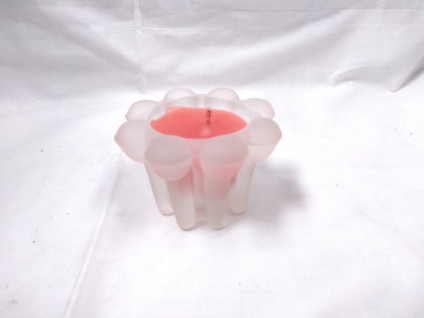Portavela de cristal vela flor candelero pack 3pz