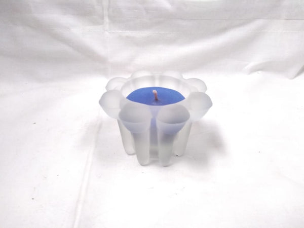 Portavela de cristal vela flor candelero pack 3pz