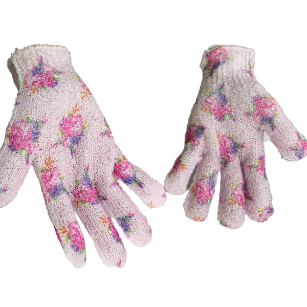 10 Par guantes de baño exfoliantes Avon Flores