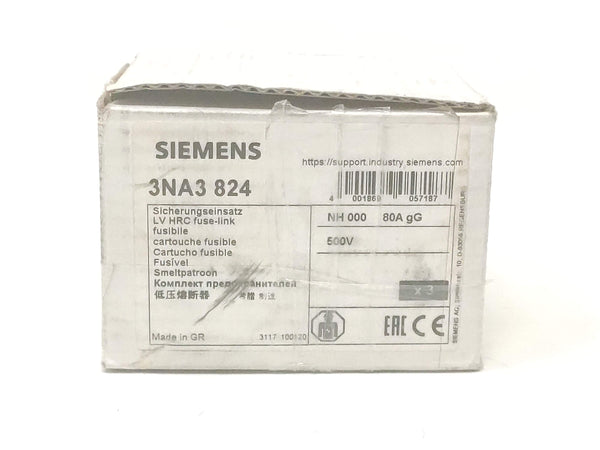 Cartucho Fusible Siemens 3na3 824 80a