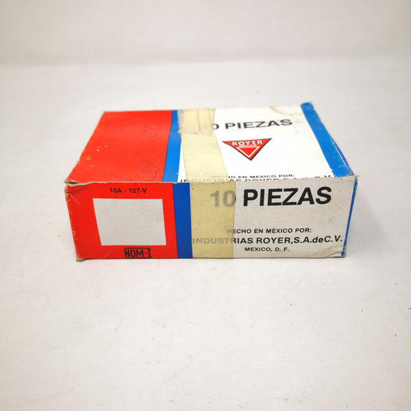 CONTACTO SENCILLO MARCA ROYER 4CM X 2.4CM 10 piezas