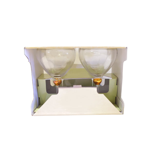 Juego 4 Copas De Cristal Gibson Diseño Golden Solitaire Martini