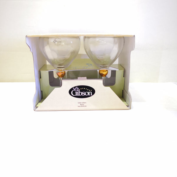 Juego 4 Copas De Cristal Gibson Diseño Golden Solitaire Martini