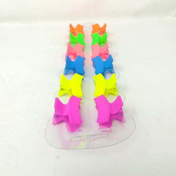 12 pinzas mariposas broche cabello colores fosforescentes