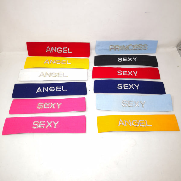 12 diademas para cabello mujer tela elástica surtido 24x6 cms