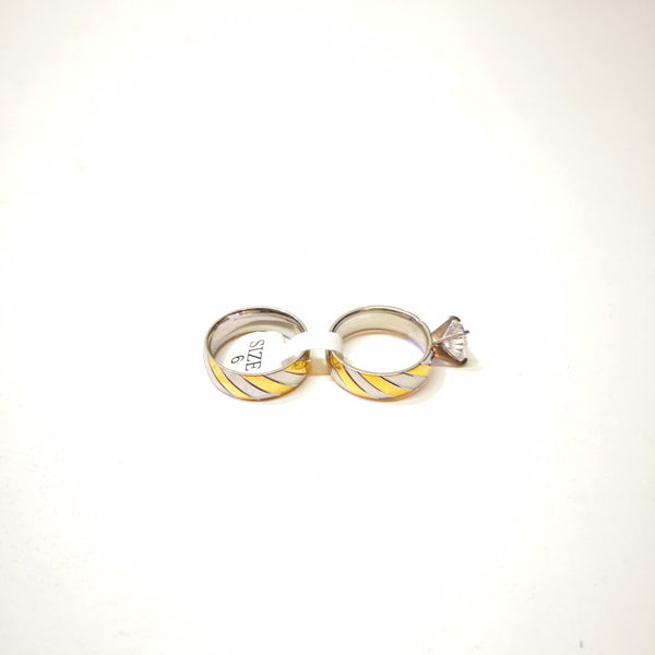 Anillo Doble Dorado Mujer Acero Quirurgico S/Estuche 4