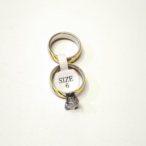 Anillo Doble Dorado Mujer Acero Quirurgico S/Estuche 4