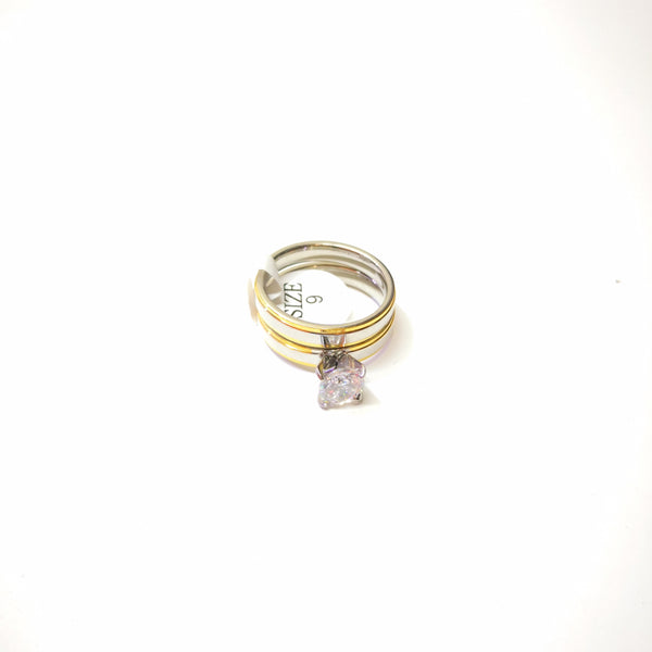Anillo Con Piedra Dorado Mujer Acero Quirurgico S/Estuche 5