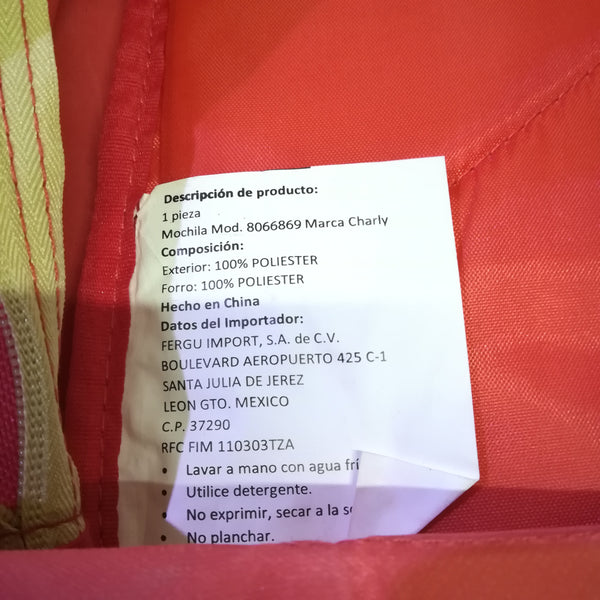 Mochila Roja infantil Charly kids Escolar 44x37x13 cm