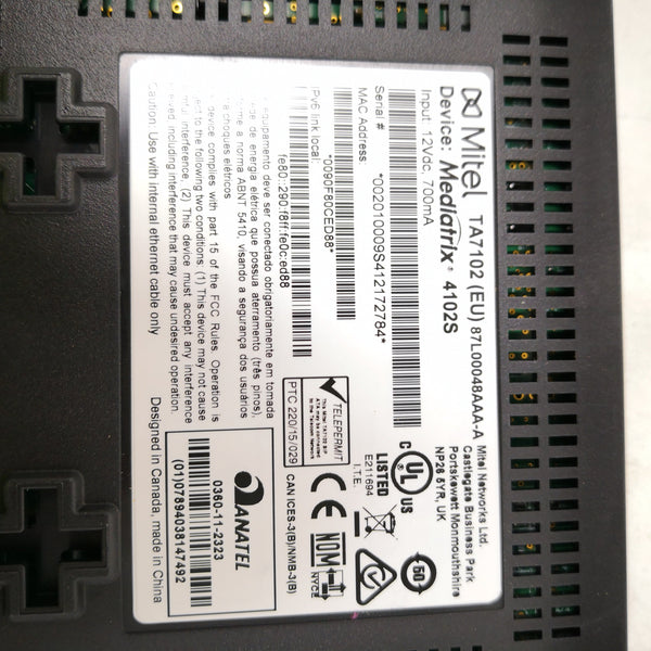 Adaptador VOIP terminal Mitel TA7102 Mediatrix 4102s