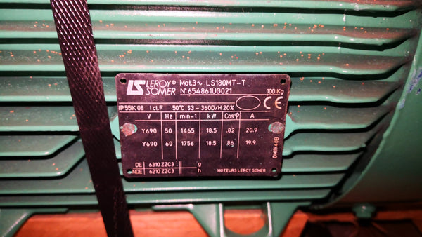 Motor Electrico Trifasico LEROY SOMER 25HP LS180MT-T