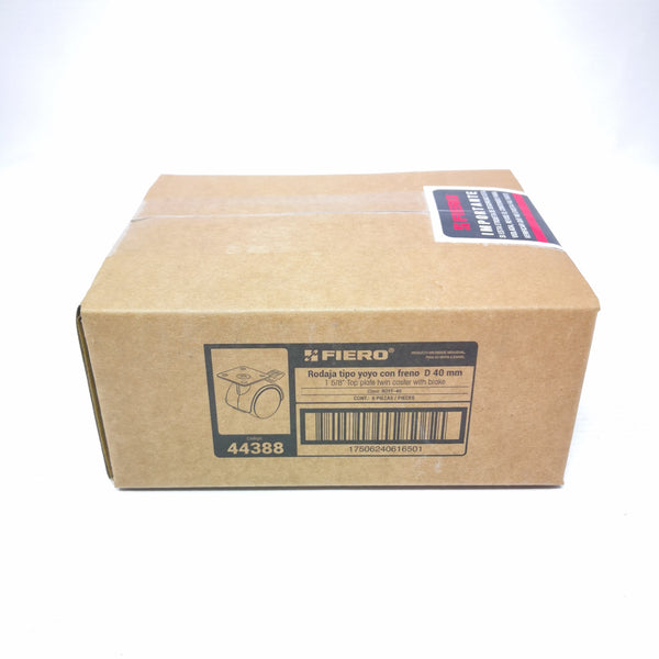 Rodaja Nylon Tipo Yoyo Placa Móvil 40mm Con freno Paq 4 pzs