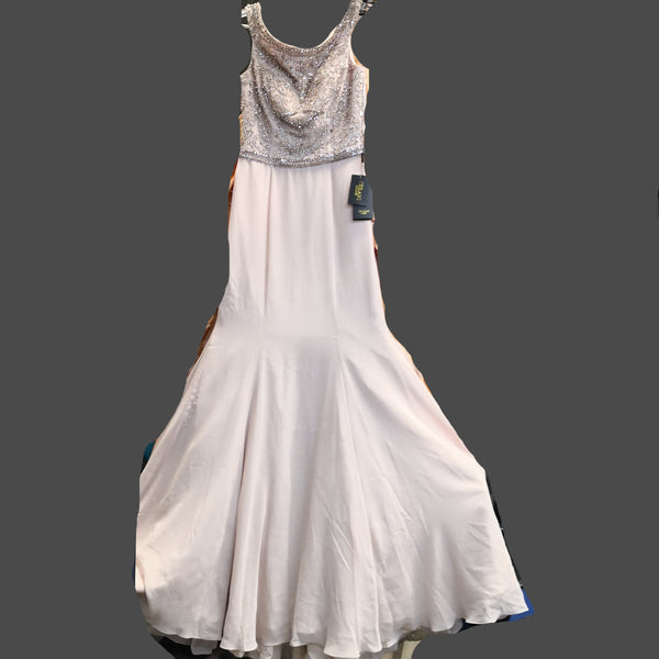 Vestido De Fiesta Marca Terani Couture Talla 4 Color Rosa