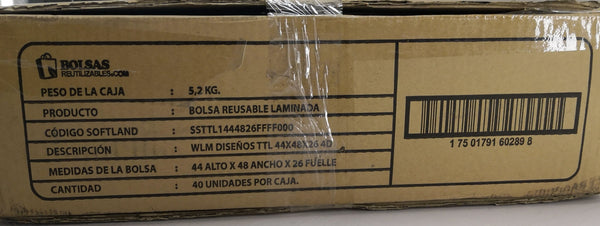 Bolsas Reusables para el mandado Great Value Caja 40 pza