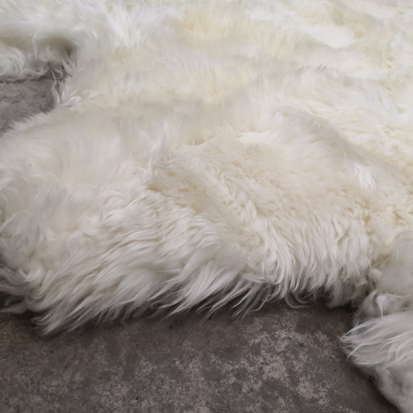 Tapete Alfombra piel natural Blanco suave 2x1.4m