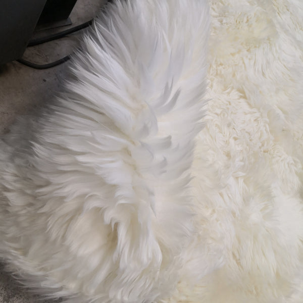Tapete Alfombra piel natural Blanco suave 2x1.4m