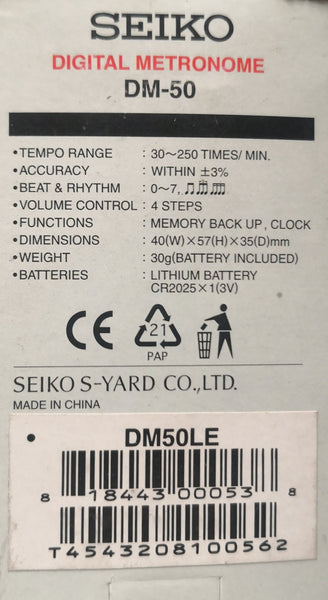 Metronòmetro Digital Seiko DM_50 Usado