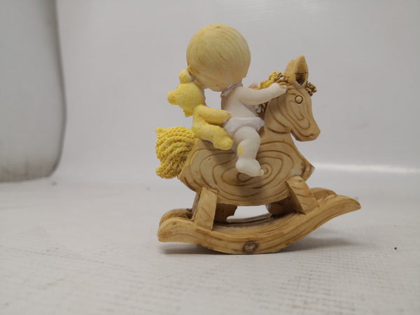 Adorno figura Poli Resina Bautizo Niño Bebe pack 6pz 8x3cm