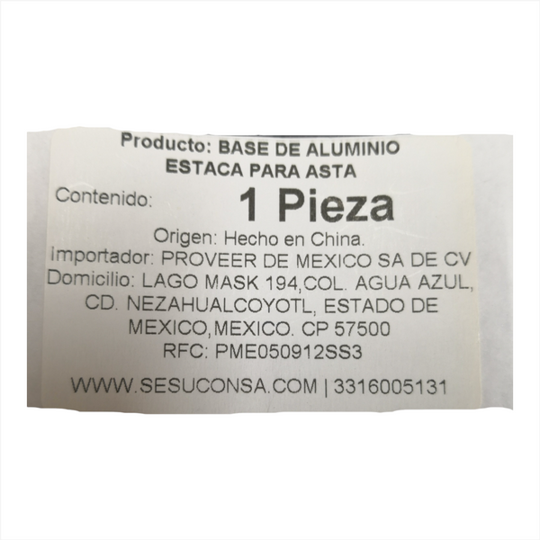 1.1 Estaca Base Metálica Acero para Asta Bandera