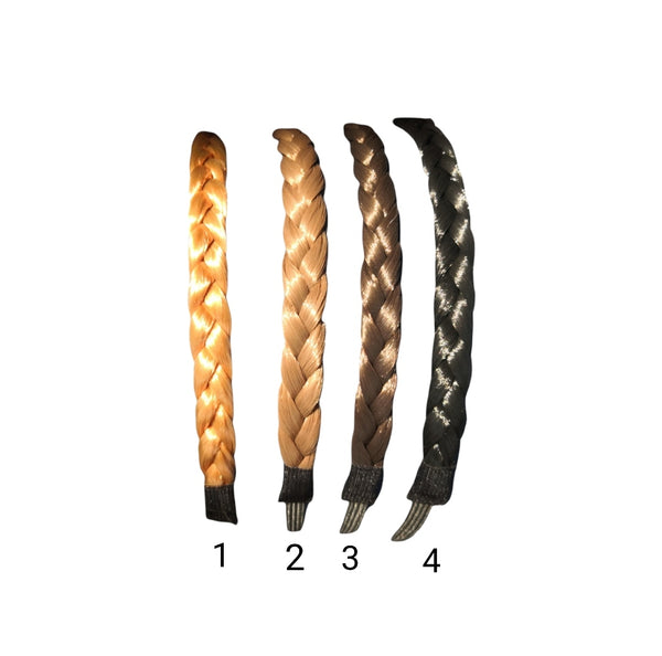 Pack 5 Docenas Diademas De Cabello Trenza Sintética Resorte Mayoristas