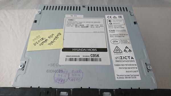 2014 Kia Forte Sat Bluetooth Radio Cd 96170-b0050wk