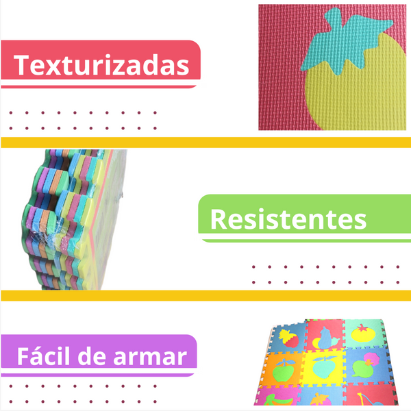 Tapete Foamy Armable 31X31 x .08  Cm Infantil 10 Pza Figuras