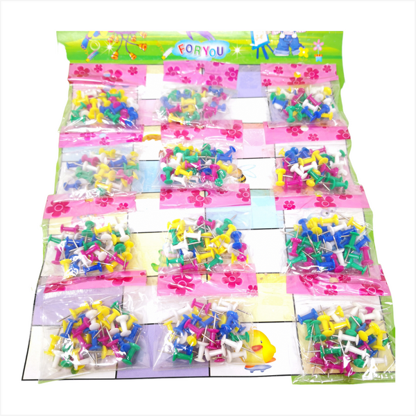 Paquete Pin Tachuelas Tablero Corcho 12 Bolsas