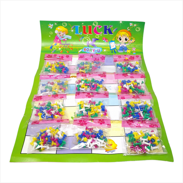 Paquete Pin Tachuelas Tablero Corcho 12 Bolsas