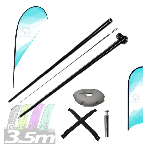 1 asta bandera 3.5 + cruceta simple + pivote + dona soporte