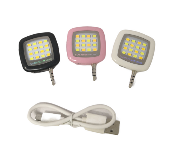 Flash de celular para foto selfie 16 leds Auxiliar 3.5mm