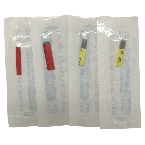 Agujas Navaja Microblading 20pack modelos varios 7-19R 14-21U 7-15F