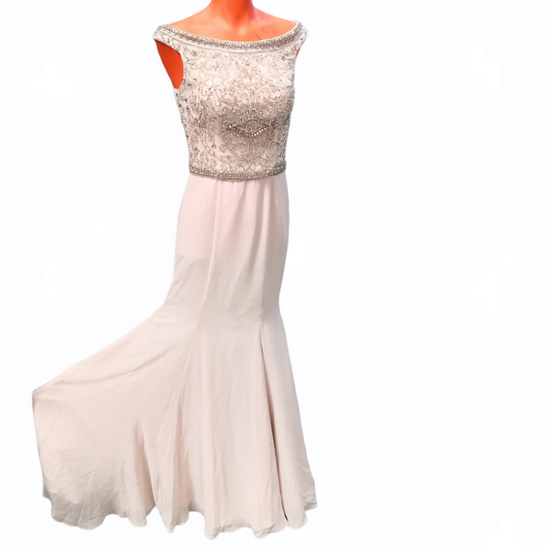 Vestido De Fiesta Marca Terani Couture Talla 4 Color Rosa