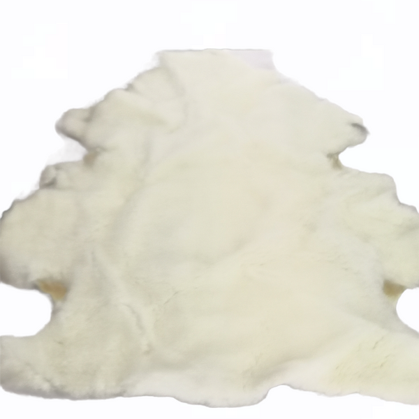 Tapete alfombra Piel Natural Afelpada blanca 110x80 cm