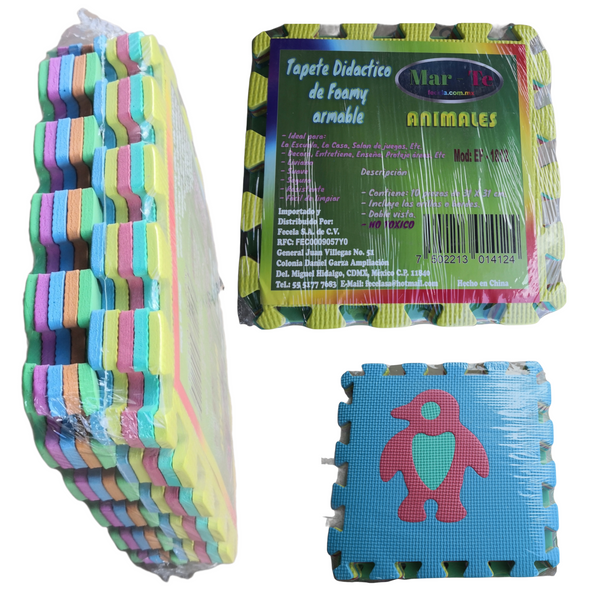 Tapete Foamy Armable 31X31 x .08  Cm Infantil 10 Pza Figuras