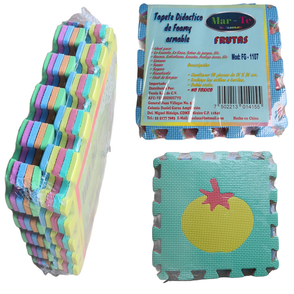 Tapete Foamy Armable 31X31 x .08  Cm Infantil 10 Pza Figuras