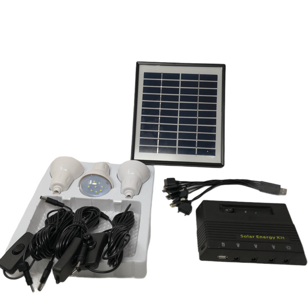 Kit Cargador + focos con Energía Solar sistema aislado 4W